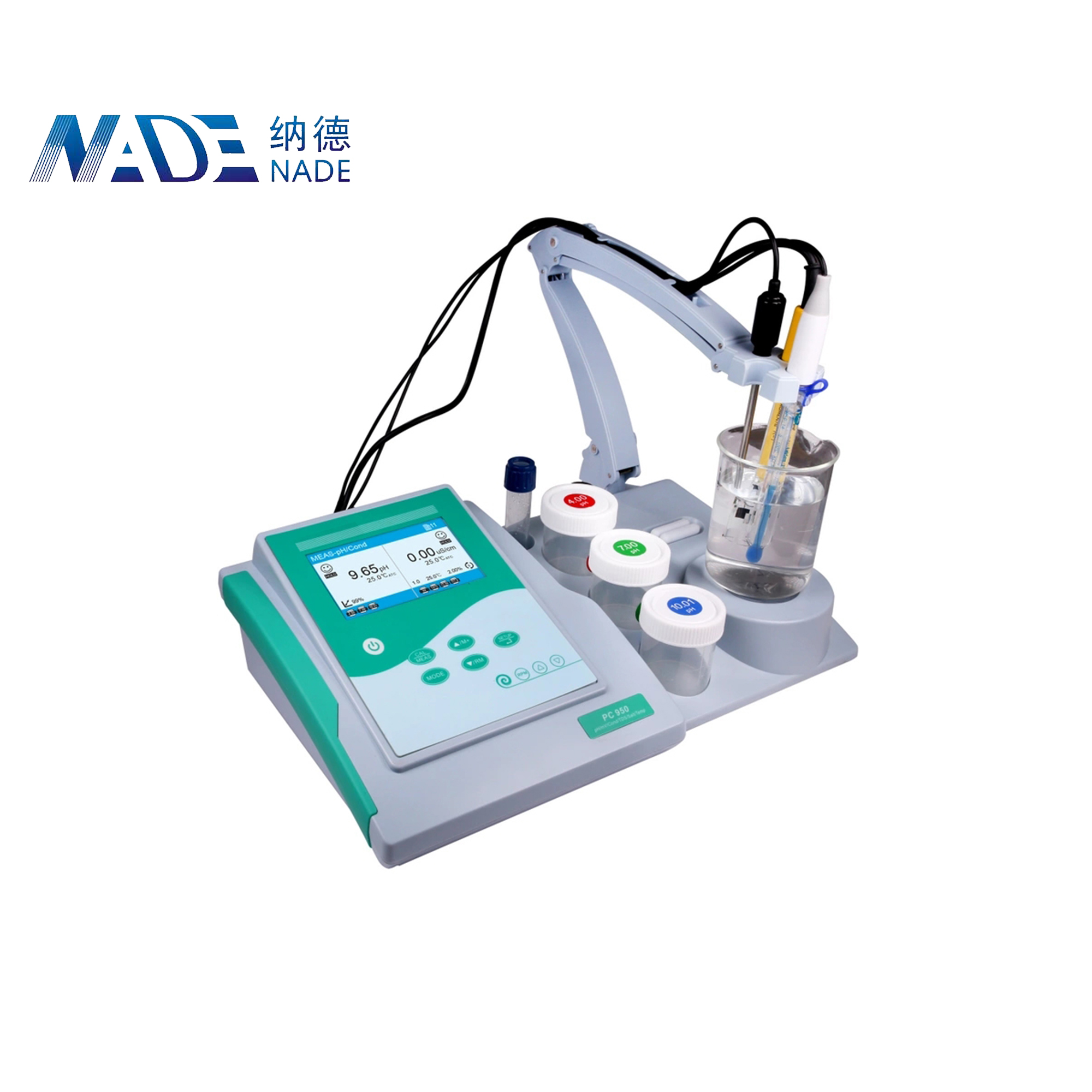 NADE PC950 Benchtop pH/Conductivity Meter 0.00-14.00pH/0-200.0mS/cm with Data storage