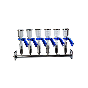 Laboratory 6 branch Glass Vacuum filter Manifolds solvent filtration system
