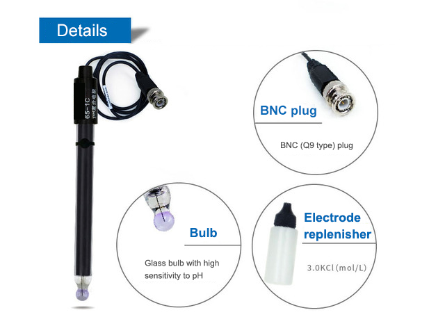 Nade Lab Ph Meter ph sensor & PH Glass Combined Electrode 65-1C