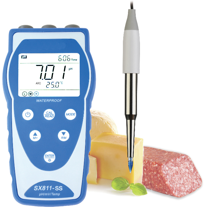 NADE Waterproof Portable pH Meter Single parameter SX811 series(-2.00~19.99pH, 0.01pH, USB) with professional pH electrode