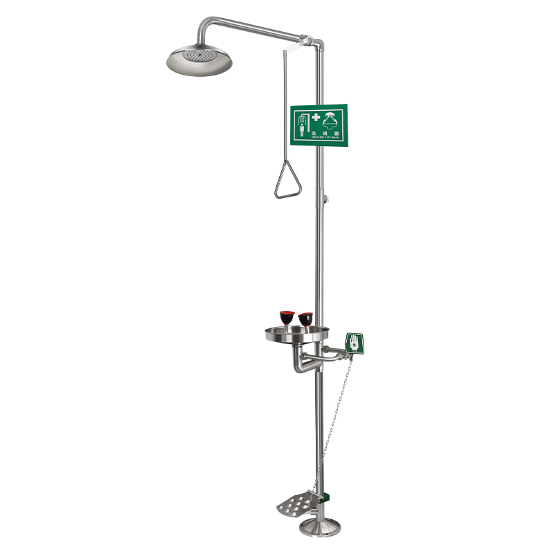 F1103 Compound shower eyewash device with the foot pedals